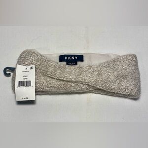 DKNY Women’s Warm Fleece -Lined Ivory Headband O/S NWT